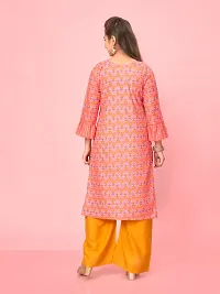 Aarika Girls Gajri Color Cotton Printed Kurti-thumb3