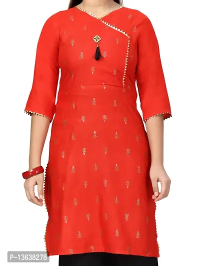 Aarika Girls Red Color Cotton Kurti-thumb5