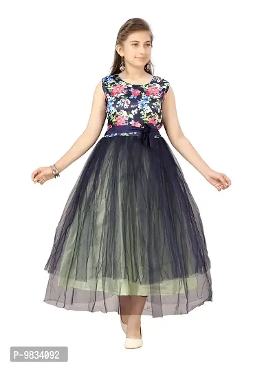 Girls Pista Checks Pattern Ruffle A-Line Dress