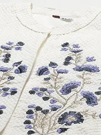 Aarika Womens Cream-Blue Color Cotton Embroidery Ethnic Jakcet-thumb1