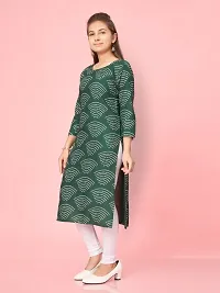 Aarika Girls Green Colour Cotton Printed Kurti-thumb1