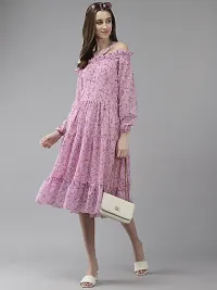 Aarika Womens Pink Color Georgette Printed Dress-thumb4