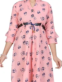 Fabulous Pink Cotton Printed A-Line Dress For Girls-thumb4