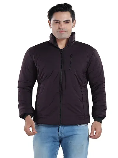 Aarika Mens Purple Colour Solid Nylon Jacket