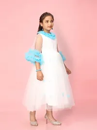 Aarika Girls White Colour Net Self Design Gown-thumb2