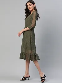 Aarika Womens Green Square Solid Dress-thumb2