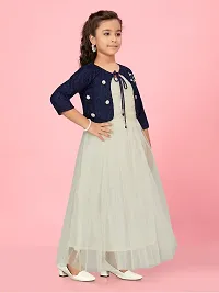 Classic Net Solid Dresses for Kids Girls-thumb2