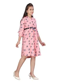 Fabulous Pink Cotton Printed A-Line Dress For Girls-thumb1