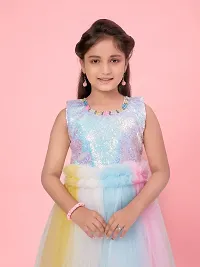 Aarika Girls Multi Color Sequin Gown-thumb4