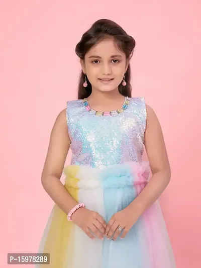 Aarika Girls Multi Color Sequin Gown-thumb5