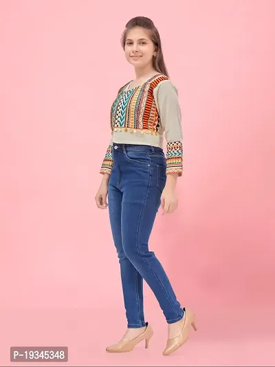 Aarika Girls Cream Color Cotton Ethnic Jacket-thumb3