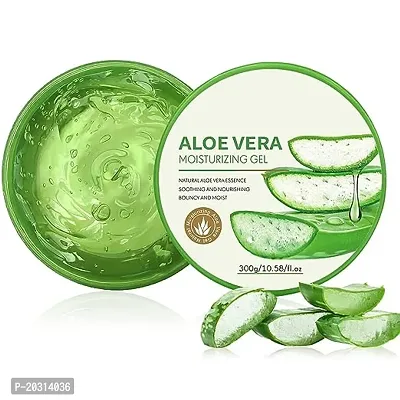 Aloe Vera Gel, 300 Ml Aloe Vera Gel Organic For Face, Ideal For Sunburn Repair, Dry Stressed Sensitive Skin - For Face-thumb0