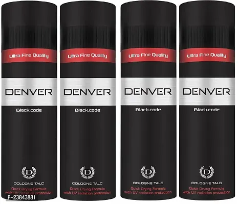 DENVER Black Code Cologne Body Talc, 50GM EACH (PACK OF 4)