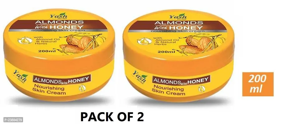 Yash Herbal Almond With Honey Deep Moisturising Skin Cream 200 Ml (Pack of 2)