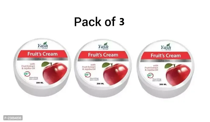 Fruits Cream With Fruit Extract  Vitamin E, Nourshing Skin Cream Each 200ml (Pack of 3)