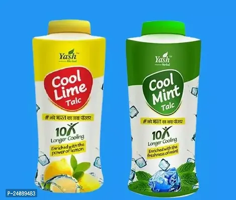 Yash Cool Lime Talc And Yash Cool Mint Talc Power 100 gm Each Pack Of 2-thumb0