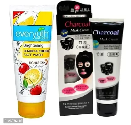 Everyuth Lemon  cherry Face wash + Charcoal Mask Cream