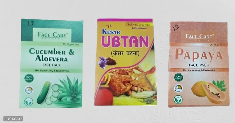 Kesar,Aloevera,Papaya Face Pack Pack Of 3