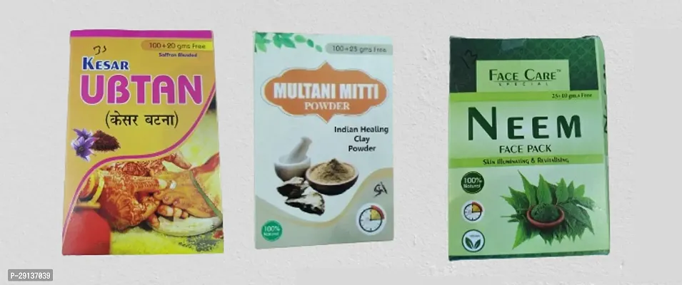 Kesar,Neem,Multani Mitti Face Pack (Pack Of 3)