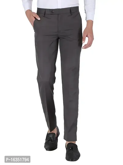 Shieldarm Slim Fit Darkgrey Formal Trouser for Men - Polyester Viscose Bottom Formal Pants for Gents - Office Utility Formal Pants for Mens - 32