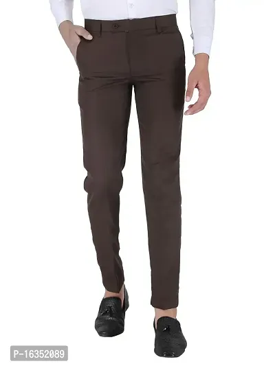 Shieldarm Slim Fit Coffee Formal Trouser for Men - Polyester Viscose Bottom Formal Pants for Gents - Office Utility Formal Pants for Mens - 36