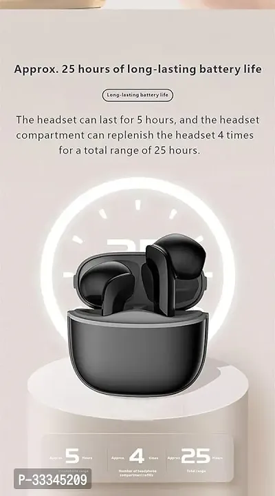 Stylish Black In-ear Bluetooth Wireless Headphones With Microphone-thumb2