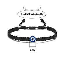 Nira by Nalini Turkish Evil Eye with Black Cord Handmade Bracelet for Unisex Adult Nazar Thread Adjustable Wristbands Friendship Band For Women Men (Set of 2)-thumb1