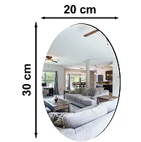 SUSVIJ Premium Oval Shape Adhesive Mirror Sticker for Wall On Tiles Bathroom, Bedroom Living Room Basin Mirror, Wall Mirror Stickers Unbreakable Plastic Wall Mirror 20 * 30 CM (Pack of 1)-thumb2
