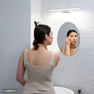 SUSVIJ Premium Oval Shape Adhesive Mirror Sticker for Wall On Tiles Bathroom, Bedroom Living Room Basin Mirror, Wall Mirror Stickers Unbreakable Plastic Wall Mirror 20 * 30 CM (Pack of 1)-thumb5