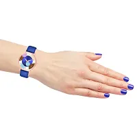 PAPIO Blue Color Leather Band Analog Ladies and Girls Watch for Women (OP-122 Blue)-thumb2