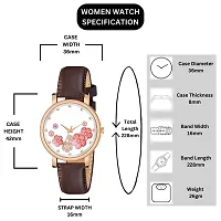 PAPIO Brown Color Leather Belt Ladies and Girls Analog Watch for Women (OP-113 Brown)-thumb1