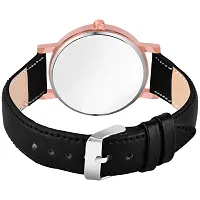 PAPIO Black Color Leather Band Analog Ladies and Girls Watch for Women (OP-121 Black)-thumb2