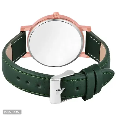 PAPIO Green Color Leather Band Analog Ladies and Girls Watch for Women (OP-124 Green)-thumb5