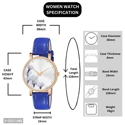 PAPIO Blue Color Leather Belt Ladies and Girls Analog Watch for Women (OP-131 Blue)-thumb2