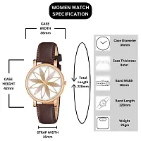 PAPIO Brown Color Leather Strap Ladies and Girls Analog Watch for Women (OP-118 Brown)-thumb2