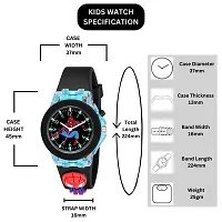 PAPIO Analog Black Color Silicon Band Cute Cartoon Design Multi-Function 7 Color Light Wrist Watch for Kids Children Boys and Girls-thumb1