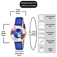 PAPIO Blue Color Leather Band Analog Ladies and Girls Watch for Women (OP-122 Blue)-thumb1