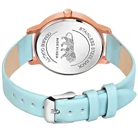 PAPIO Sky Blue Color Leather Band Analog Ladies and Girls Watch for Women-thumb3