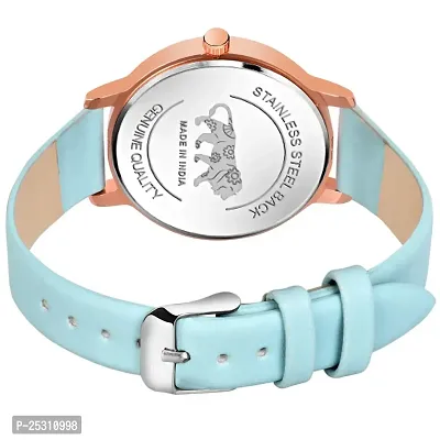 PAPIO Sky Blue Color Leather Band Analog Ladies and Girls Watch for Women-thumb4