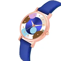 PAPIO Blue Color Leather Band Analog Ladies and Girls Watch for Women (OP-122 Blue)-thumb3