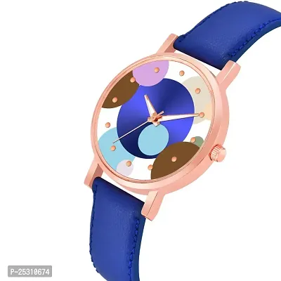 PAPIO Blue Color Leather Band Analog Ladies and Girls Watch for Women (OP-122 Blue)-thumb4