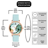 PAPIO Sky Blue Color Leather Band Analog Ladies and Girls Watch for Women-thumb4