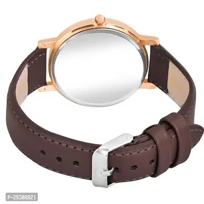 PAPIO Brown Color Leather Strap Ladies and Girls Analog Watch for Women (OP-118 Brown)-thumb2