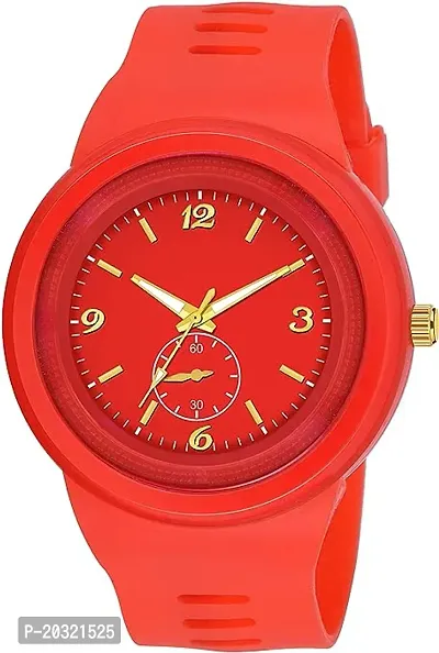 Stylish Red Rubber Binary Watches For Men