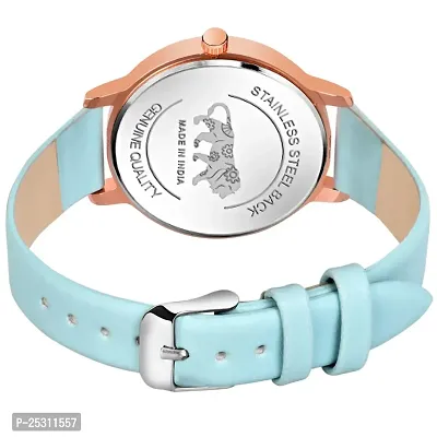 PAPIO Sky Blue Color Leather Band Analog Ladies and Girls Watch for Women (MT-605 Sky Blue)-thumb5