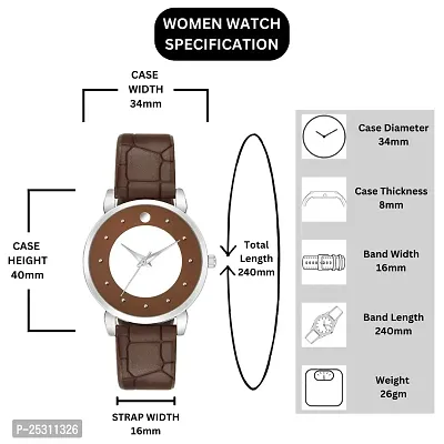 PAPIO Coffee Color Leather Belt Ladies and Girls Analog Watch for Women (MT-338 Coffee)-thumb2