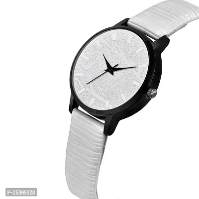 PAPIO White Color Leather Belt Ladies and Girls Analog Watch for Women (MT-327 White)-thumb3