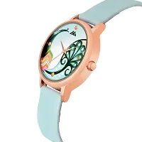 PAPIO Sky Blue Color Leather Band Analog Ladies and Girls Watch for Women (MT-605 Sky Blue)-thumb3