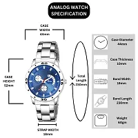 PAPIO Silver Color Metal Band Boys Analog Watch for Men (MN-173-BLUE)-thumb3