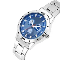 PAPIO Silver Color Metal Band Boys Analog Watch for Men (MN-173-BLUE)-thumb1
